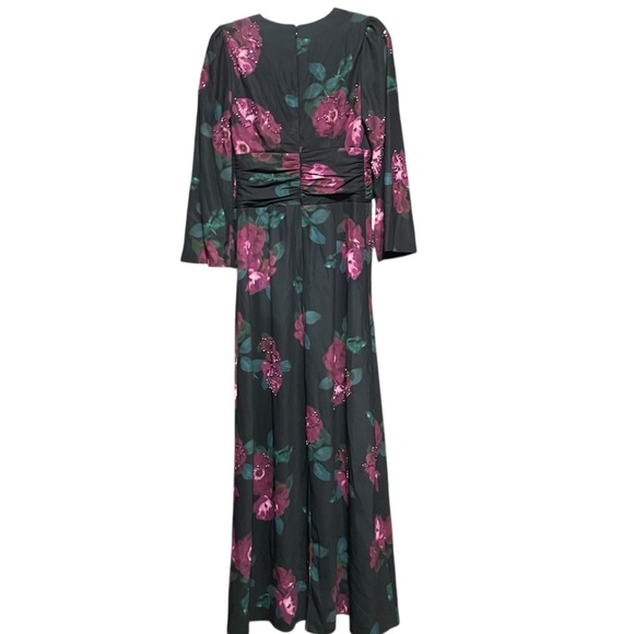 Figue Harley Floral Beaded Gown Maxi Dress Size 6 Quiet Luxury Mother of Bride - Picture 3 of 14